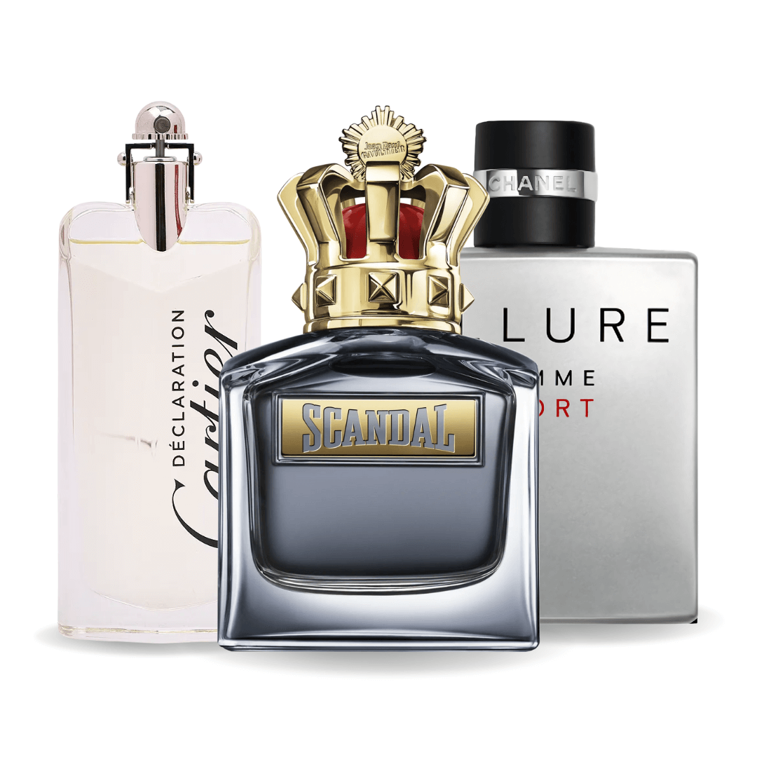 SADA 3 PARFÉMŮ ALLURE HOMME SPORTS, JEAN PAUL GAULTIER SCANDAL, CARTIER DECLARATION 100ML