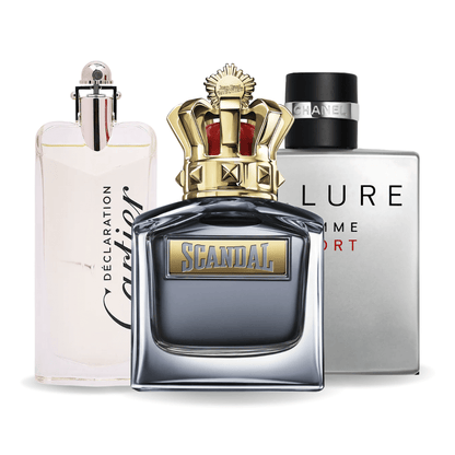 SADA 3 PARFÉMŮ ALLURE HOMME SPORTS, JEAN PAUL GAULTIER SCANDAL, CARTIER DECLARATION 100ML