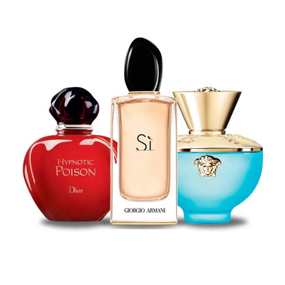SADA 3 PARFÉMŮ DIOR HYPNOTIC POISON, GIORGIO ARMANI SÌ, VERSACE DYLAN TURQUOISE 100ML